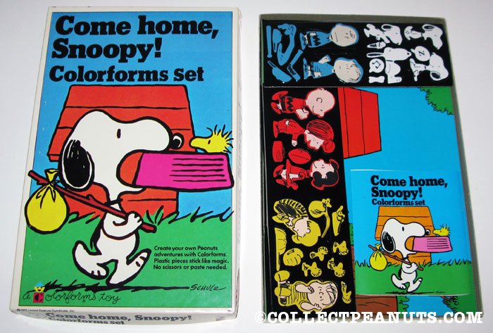 come home snoopy colorforms