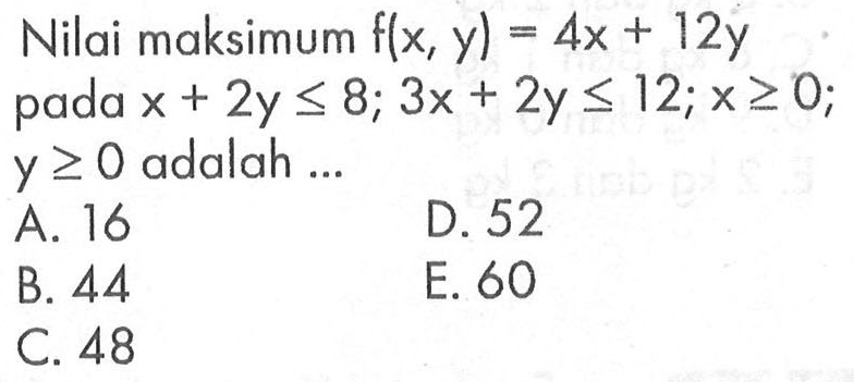 Tentukan daerah himpunan penyelesaian 2x-y&lt;=6 dengan x, y&hellip;