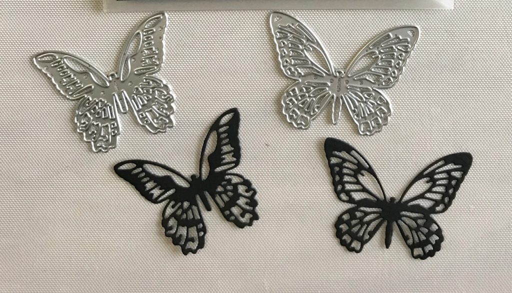 Photo of the detail layer of the Tim Holtz Mini Butterflies die set used for today's Happy Spring Butterfly Card post.