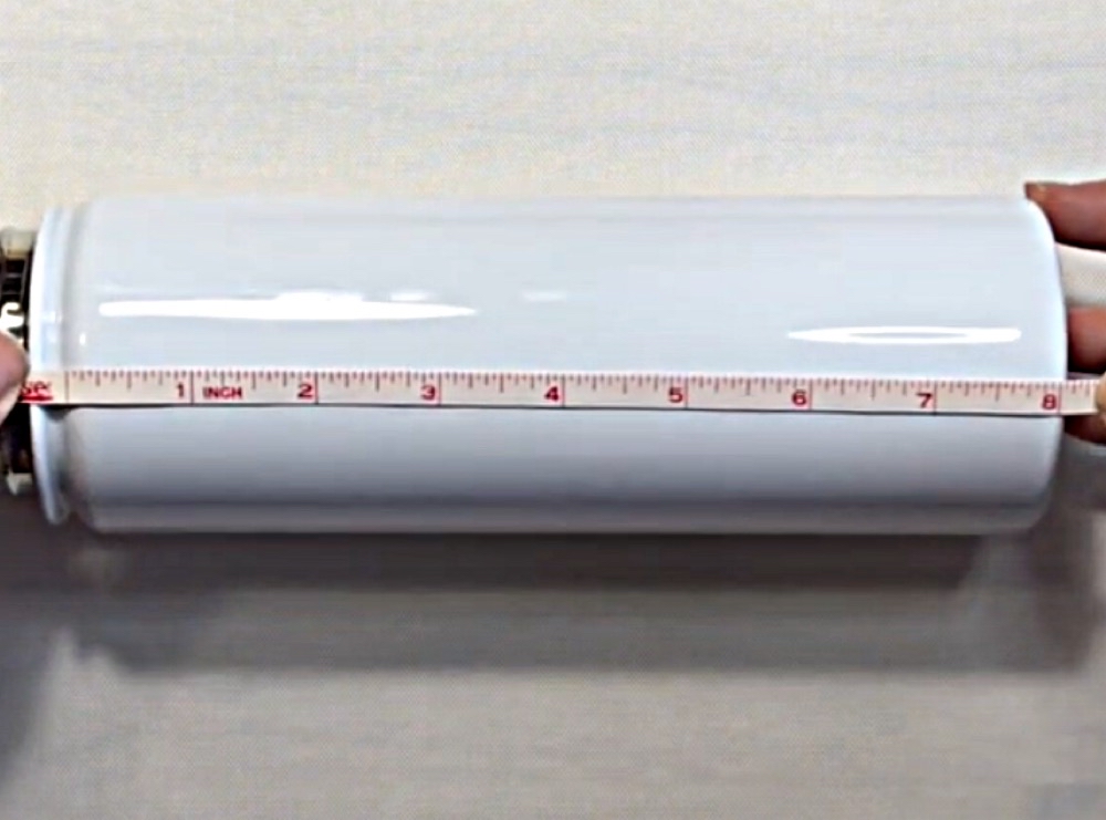 Photo showing the length measurement of the Make Market water bottle used in today project. 