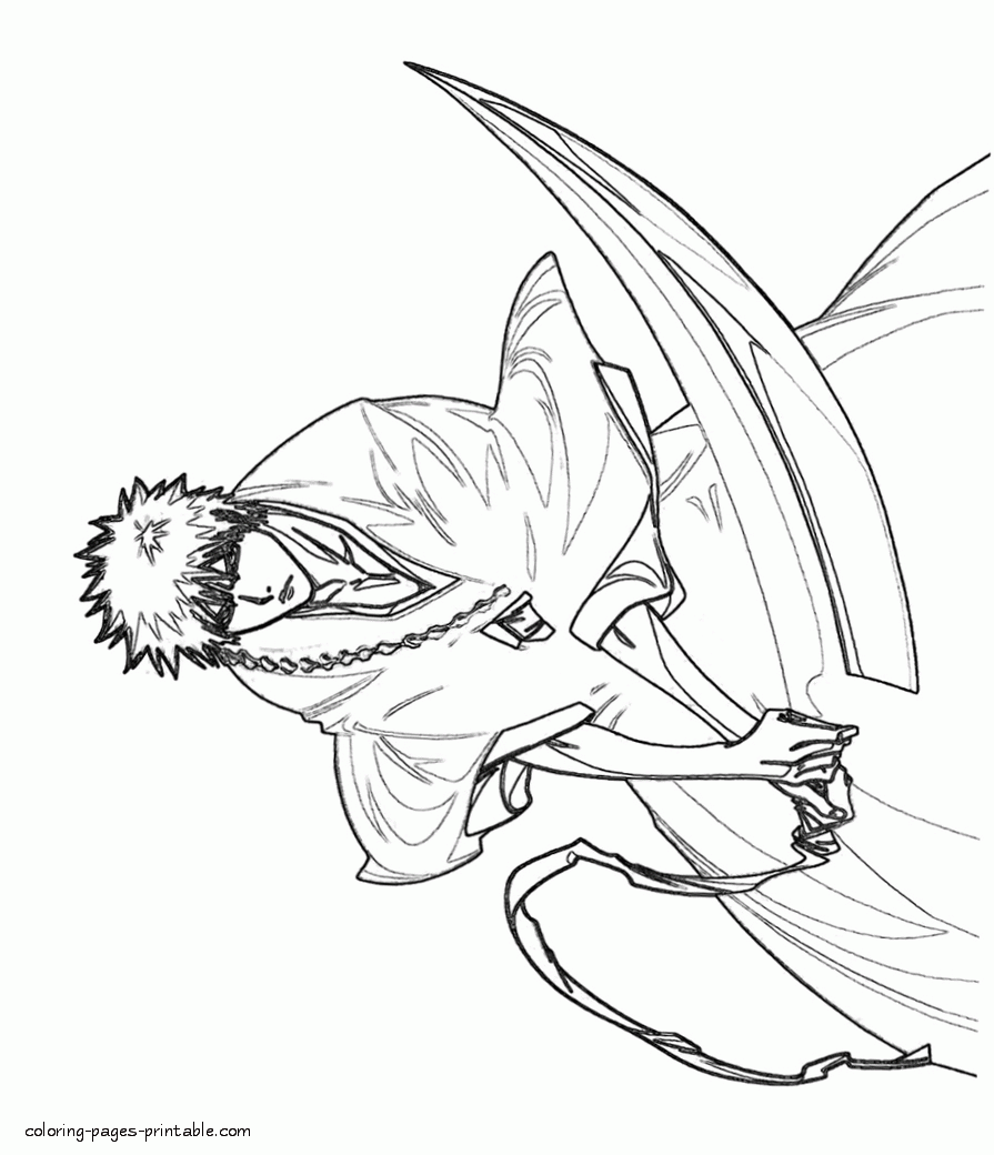 90 free bleach coloring pages. Bleach Coloring Pages Ichigo Kurosaki Coloring Pages Printable Com