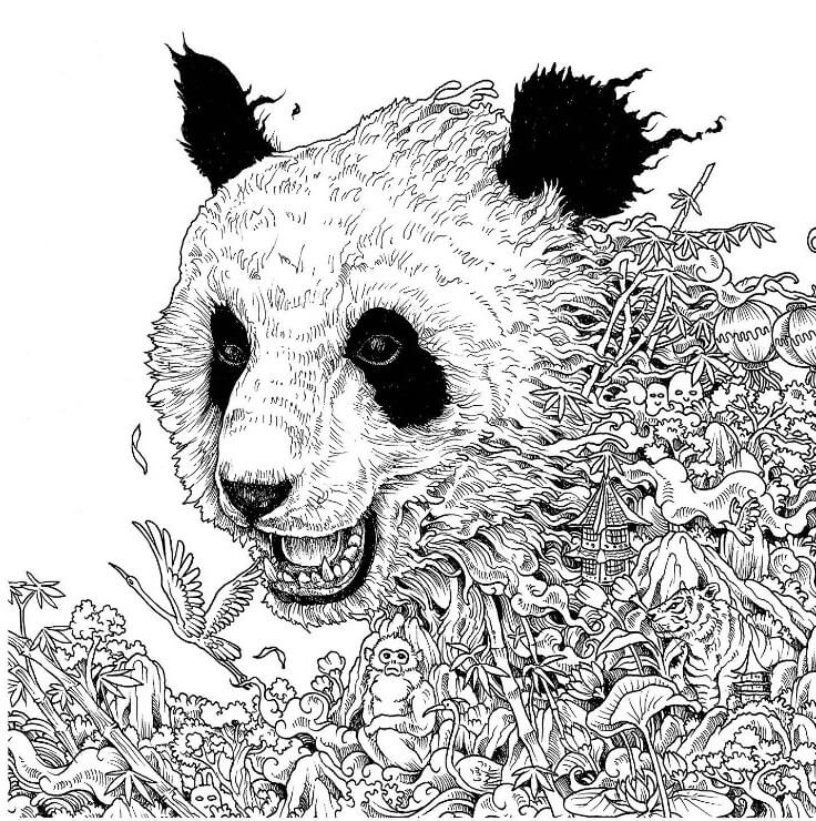 This panda colouring page looks both adorable and realistic. Realistic Baby Panda Panda Coloring Pages - Coloring and Drawing