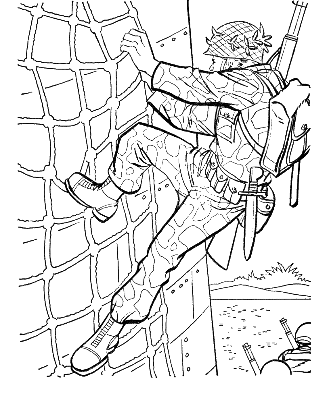 These coloring pages provide children with the opportunity to practice their coloring and shading. Army Coloring Pages