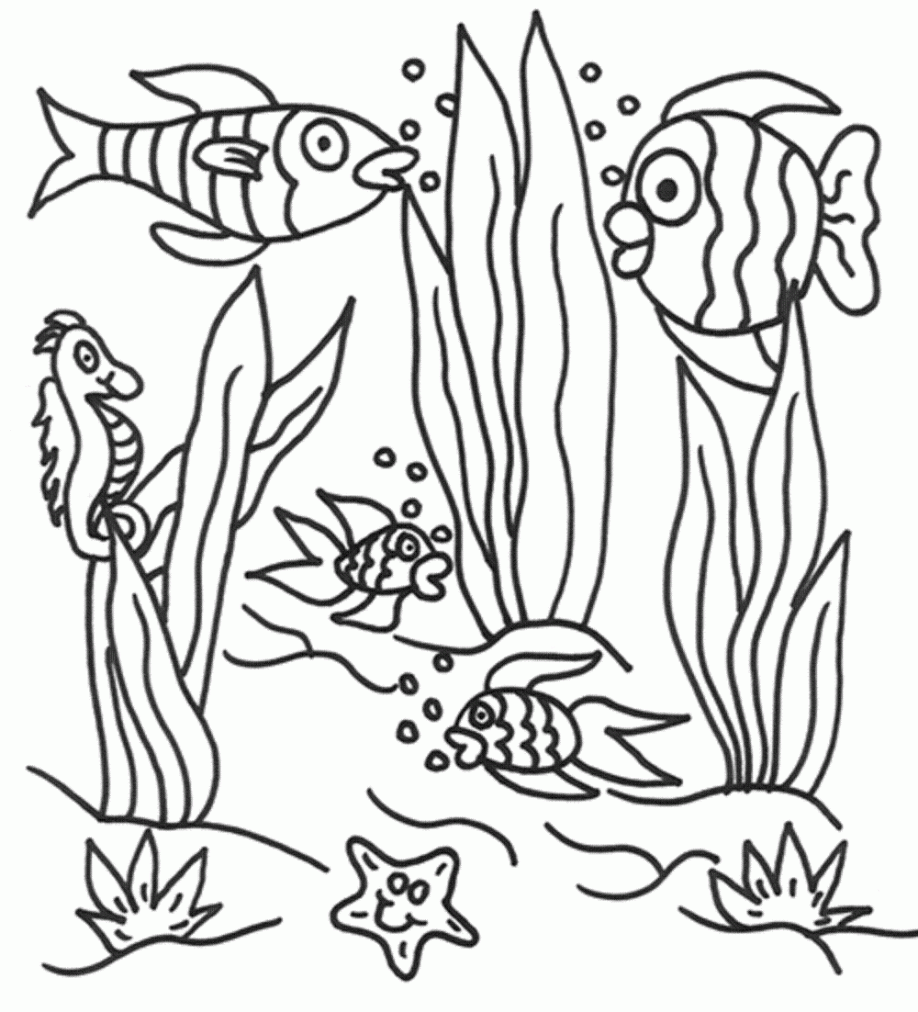 ocean scene coloring page coloring home