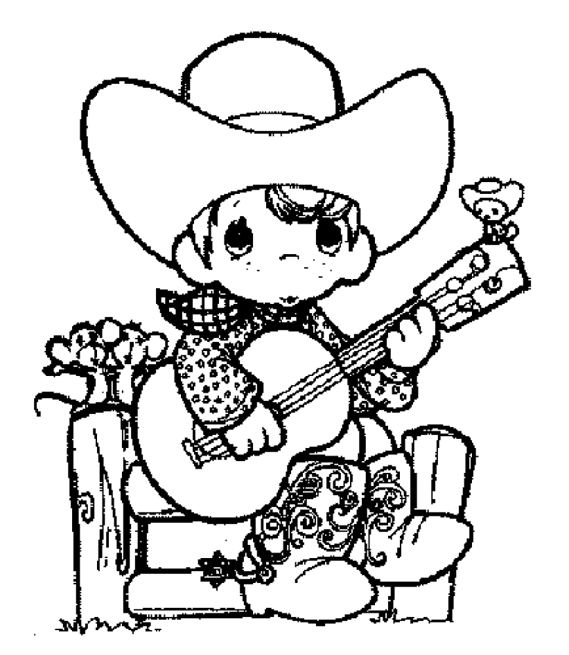 This cowboy hat that has a star on it is simple and easy to color. Cowboy Western Coloring Page Coloring Home