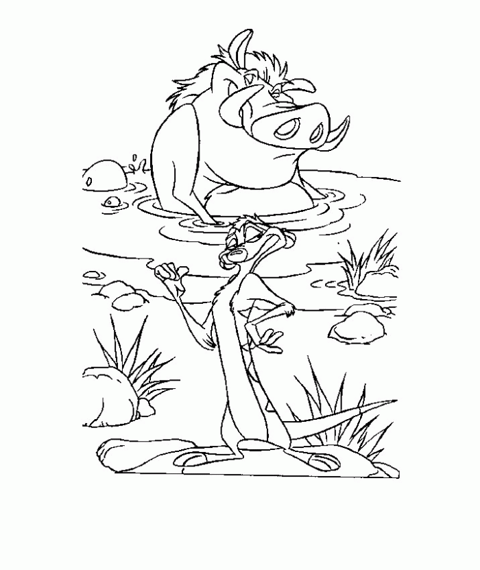 Kostenlose ausmalbilder in einer vielzahl von themenbereichen, zum ausdrucken und . Timon And Pumbaa Coloring Pages - Coloring Home