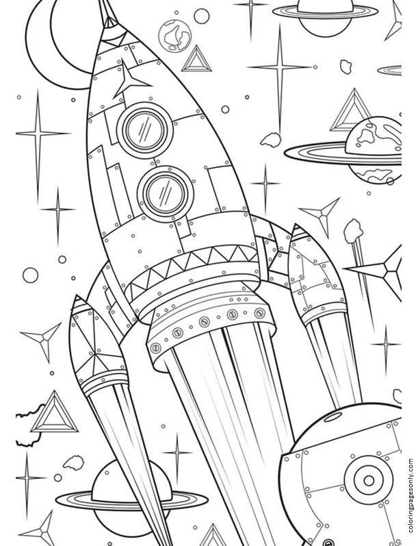 Free printable rocket ship coloring pages for kids of all ages. Space Rocket 5 Coloring Pages Rocket Coloring Pages Coloring Pages For Kids And Adults