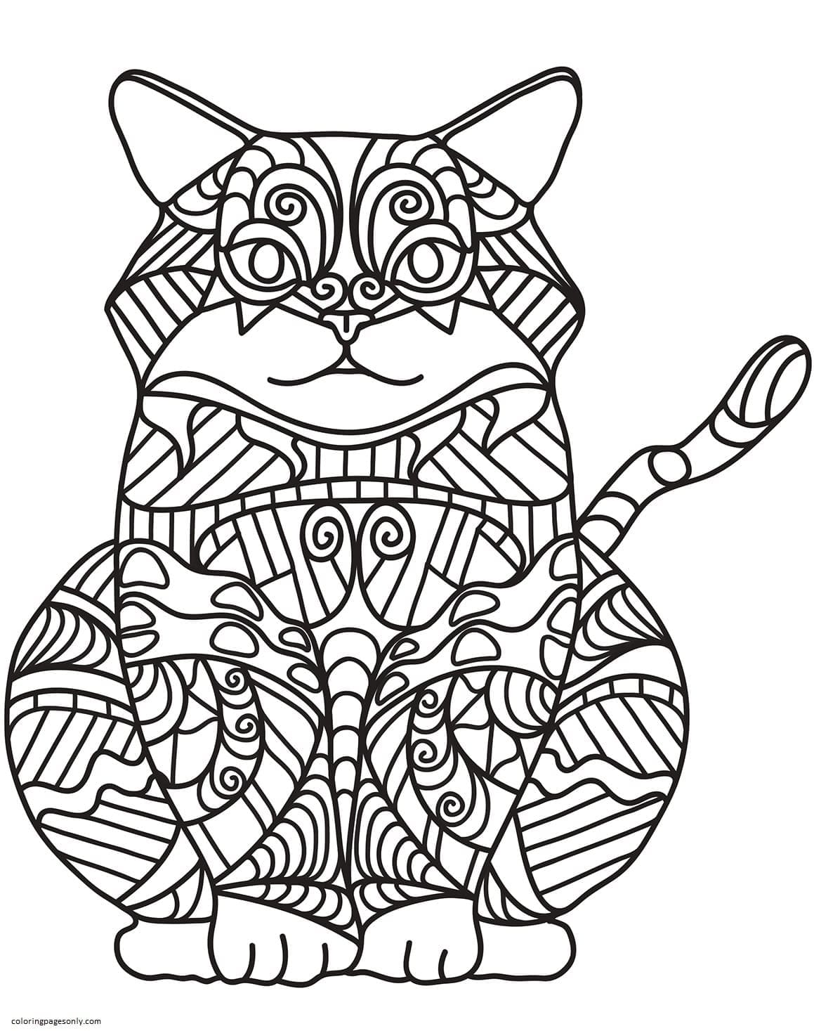sitting cat zentangle coloring pages teenage coloring pages coloring pages for kids and adults