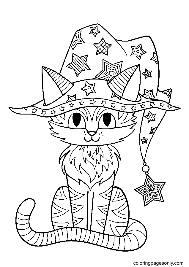 Cats have been each others companions for centuries of documented history. Cat In The Witch Hat Coloring Pages Halloween Cats Coloring Pages Coloring Pages For Kids And Adults