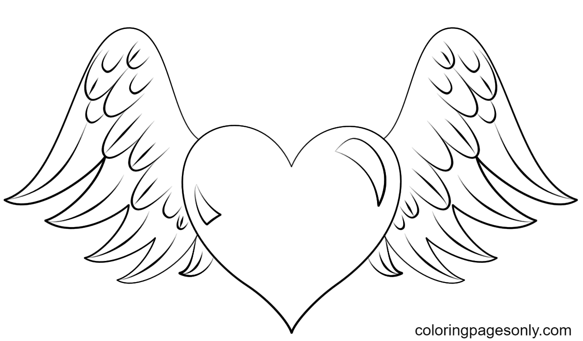 We have a variety of heart coloring pages for kids and adults to enjoy coloring together. Heart With Wings Coloring Pages Heart Coloring Pages Coloring Pages For Kids And Adults