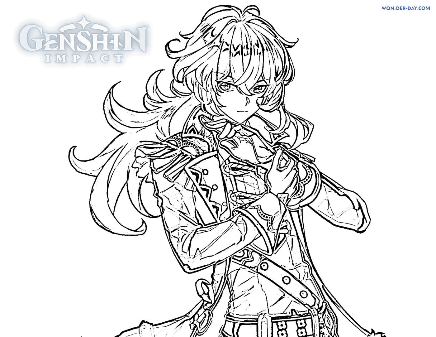 Make your world more colorful, relieve stress, relax and . Diluc Coloring Pages Genshin Impact Coloring Pages Coloring Pages For Kids And Adults