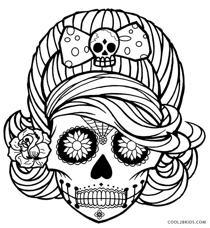 scary skull with roses coloring pages skull coloring pages coloring pages for kids and adults