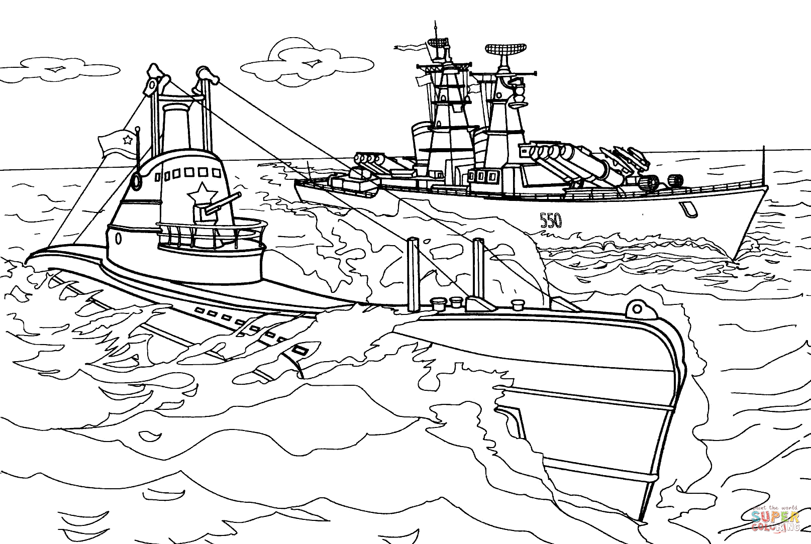 For example, you could use deep, dark blues for the deep water and then … Submarine coloring pages to download and print for free