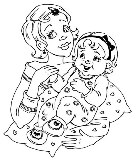 Mom & daughter coloring book: Mother and daughter coloring pages to download and print for free