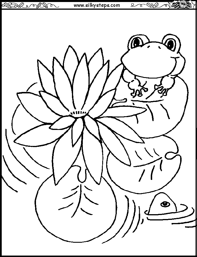 Keep your kids busy doing something fun and creative by printing out free coloring pages. Water lilies coloring pages download and print for free