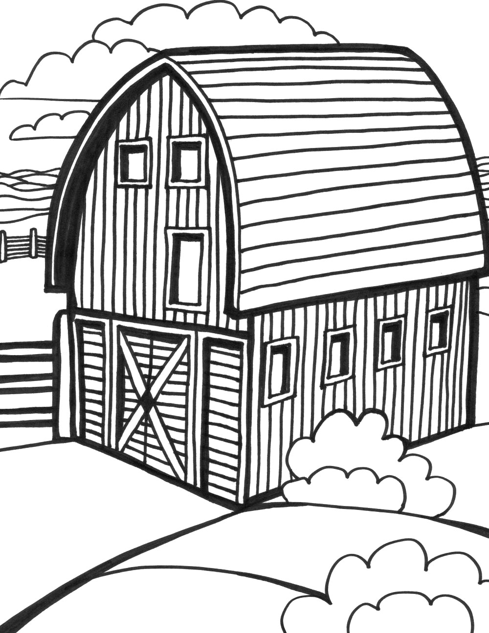 Red barns are a common sight in rural parts of the country, but have you ever wondered why they're painted red? Barn coloring pages download and print for free
