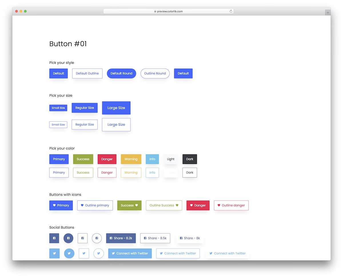 21 Html5 Bootstrap Social Buttons Templates 2021 Colorlib