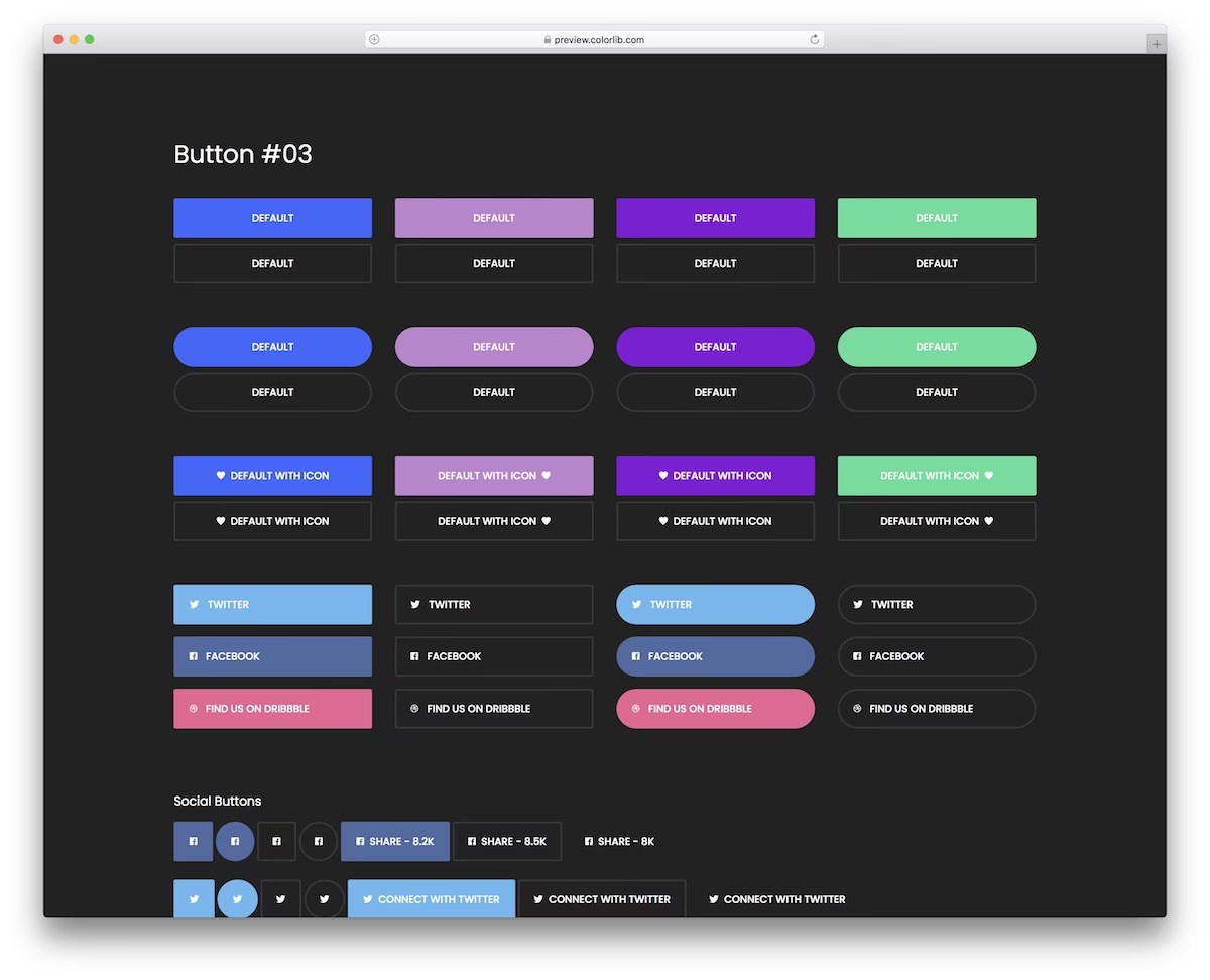 21 Html5 Bootstrap Social Buttons Templates 2021 Colorlib