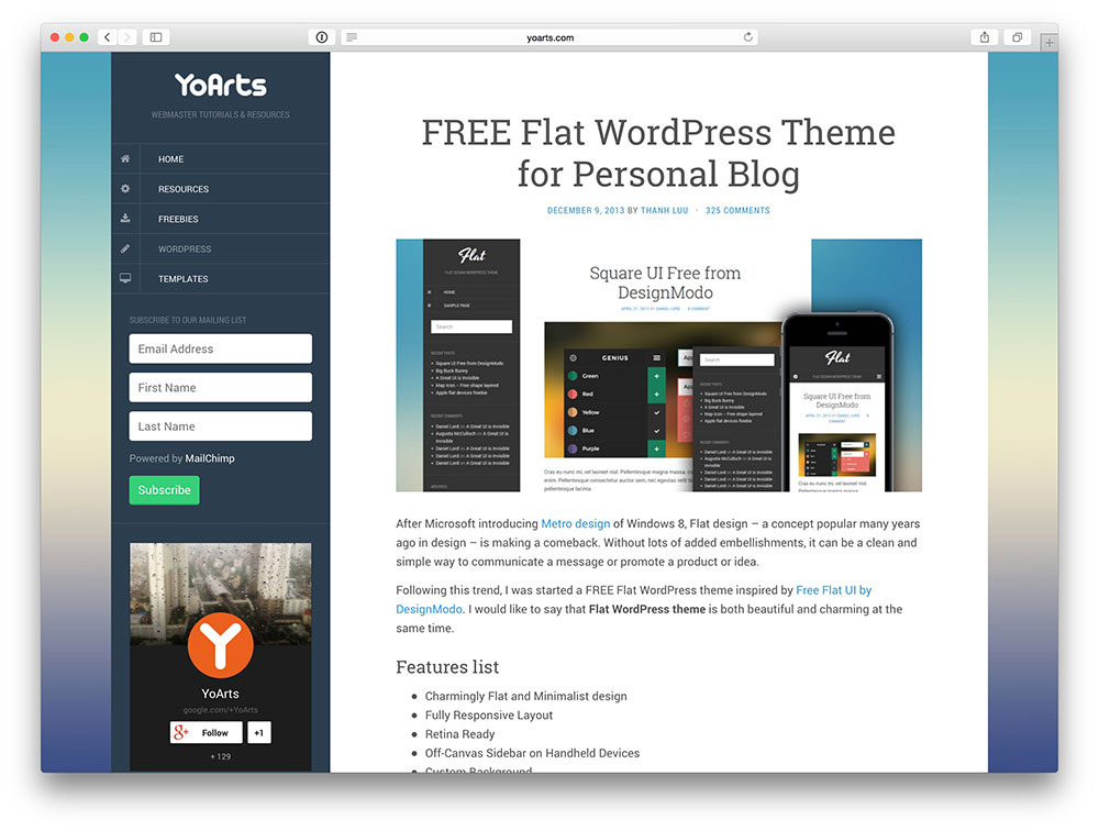 These are 'thumbnail size', ' . 30 Awesome & Free Responsive WordPress Themes 2017 - Colorlib