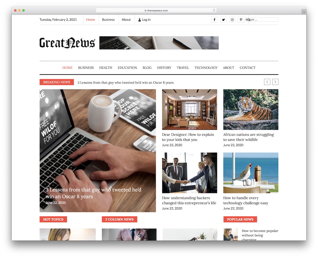 Tinggal klik themes > new theme dan ketik nama tema di atas dalam kotak pencarian, lalu install (pasang) dan aktifkan! 20 Free News Wordpress Themes For Magazines 2021 Colorlib