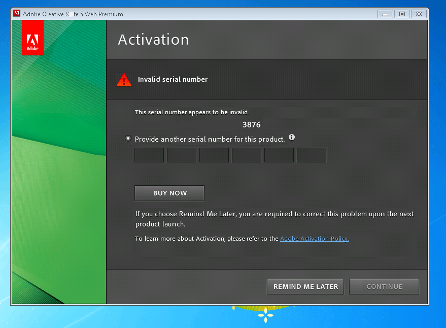 Solved: The serial number is not valid for this product - Adobe Support  Community - 9939264