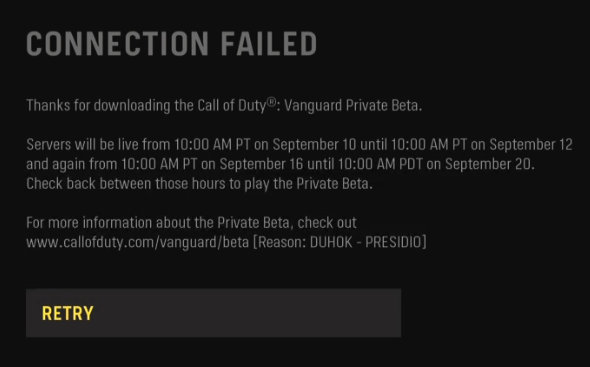 13.10.2021 · vanguard open.beta still running : Call Of Duty Vanguard Open Beta Playstation Connection Failed Servers Offline Computersluggish