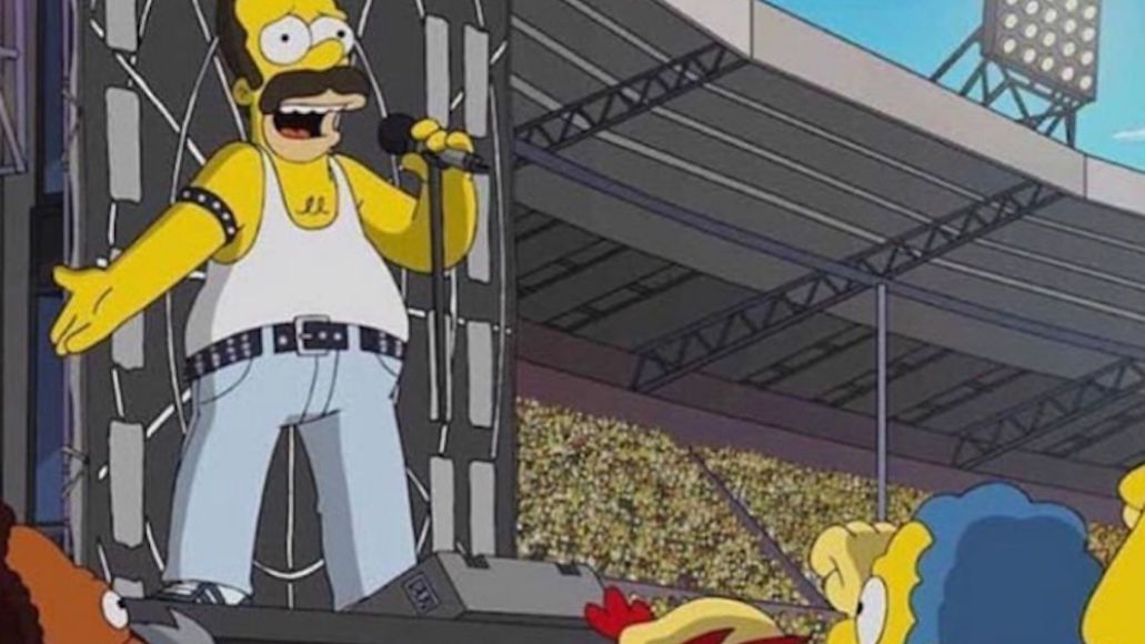 Homer becomes obsessed with thicker than waters, a 1980s family sitcom written by david mamet, and models his parenting skills after the show's sensible . The Simpsons To Recreate Queen S Live Aid Performance