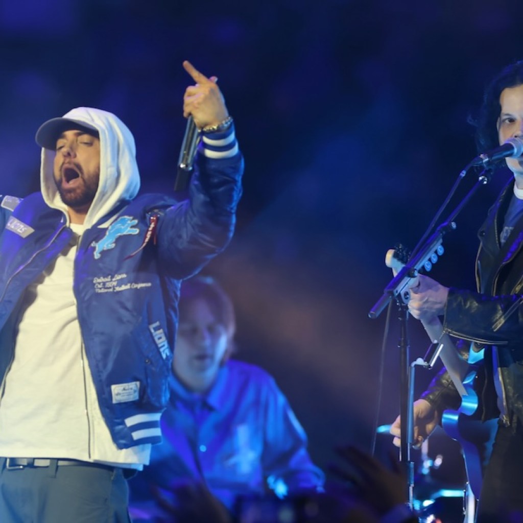 Jack White Delivers Searing Thanksgiving Day Halftime Show with Eminem Guest Appearance Jack White Delivers Searing Thanksgiving Day Halftime Show with Eminem Guest Appearance