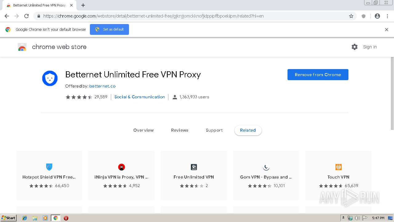 Quickly access blocked sites securely. Https Chrome Google Com Webstore Detail Betternet Unlimited Free Gjknjjomckknofjidppipffbpoekiipm Hl En Any Run Free Malware Sandbox Online