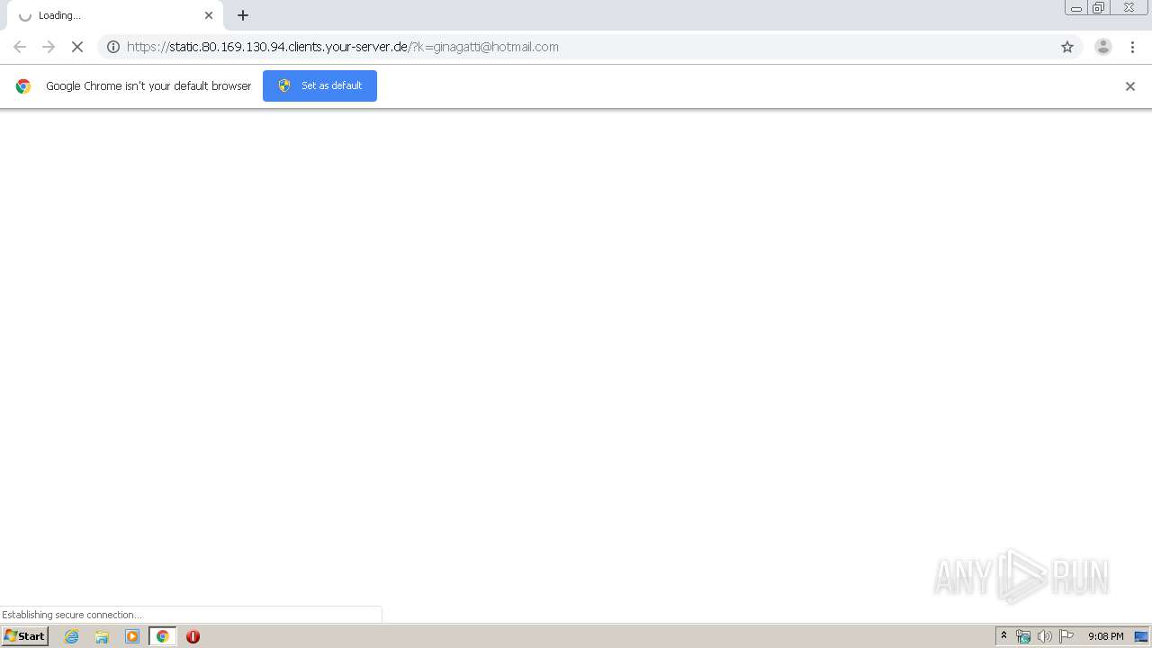 https://static.80.169.130.94.clients.your-server.de/?k=ginagatti@hotmail.com  | ANY.RUN - Free Malware Sandbox Online