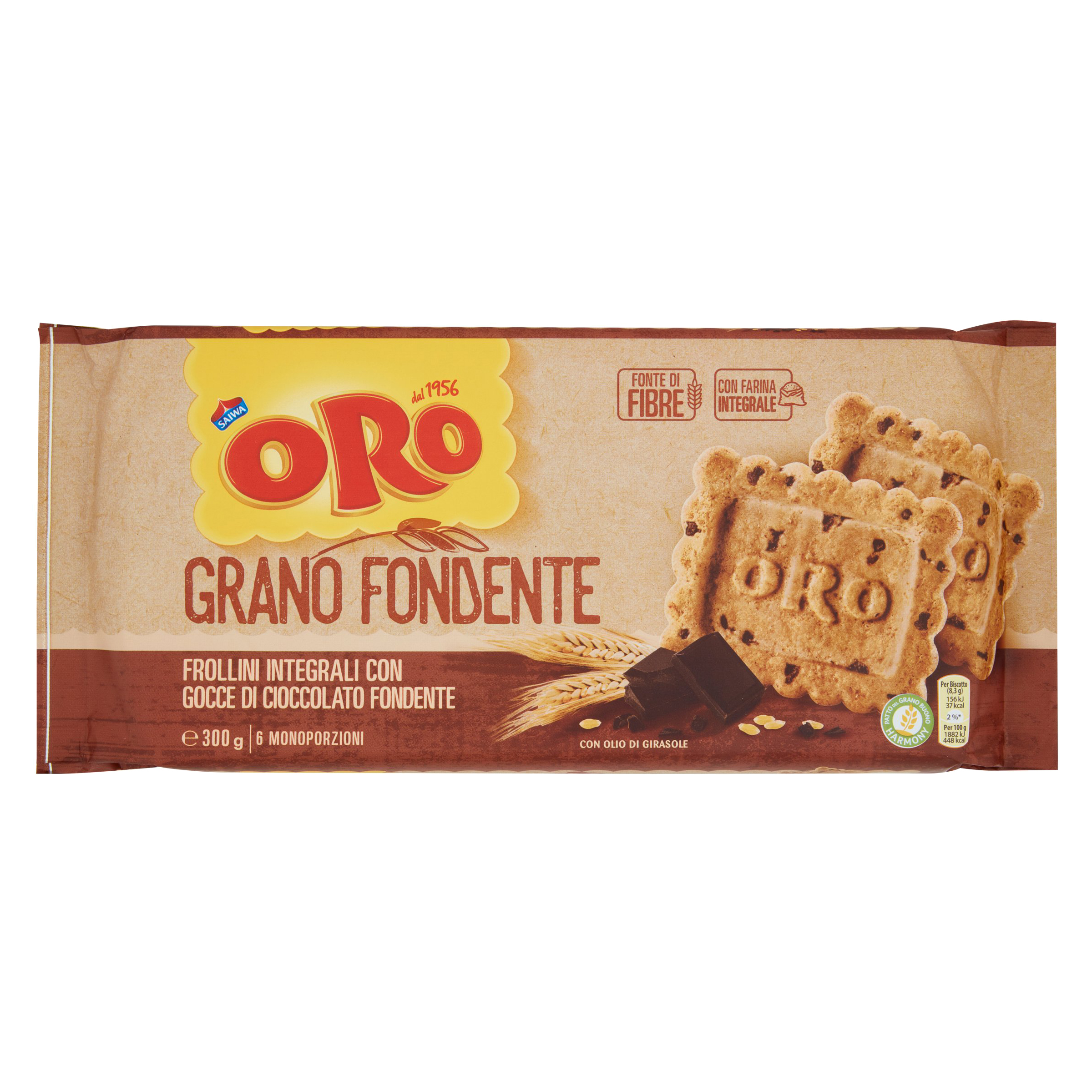 Biscotti Oro Frollino Integrale Con Gocce Di Cioccolato Fondente 300g Saiwa D Ambros Ipermercato