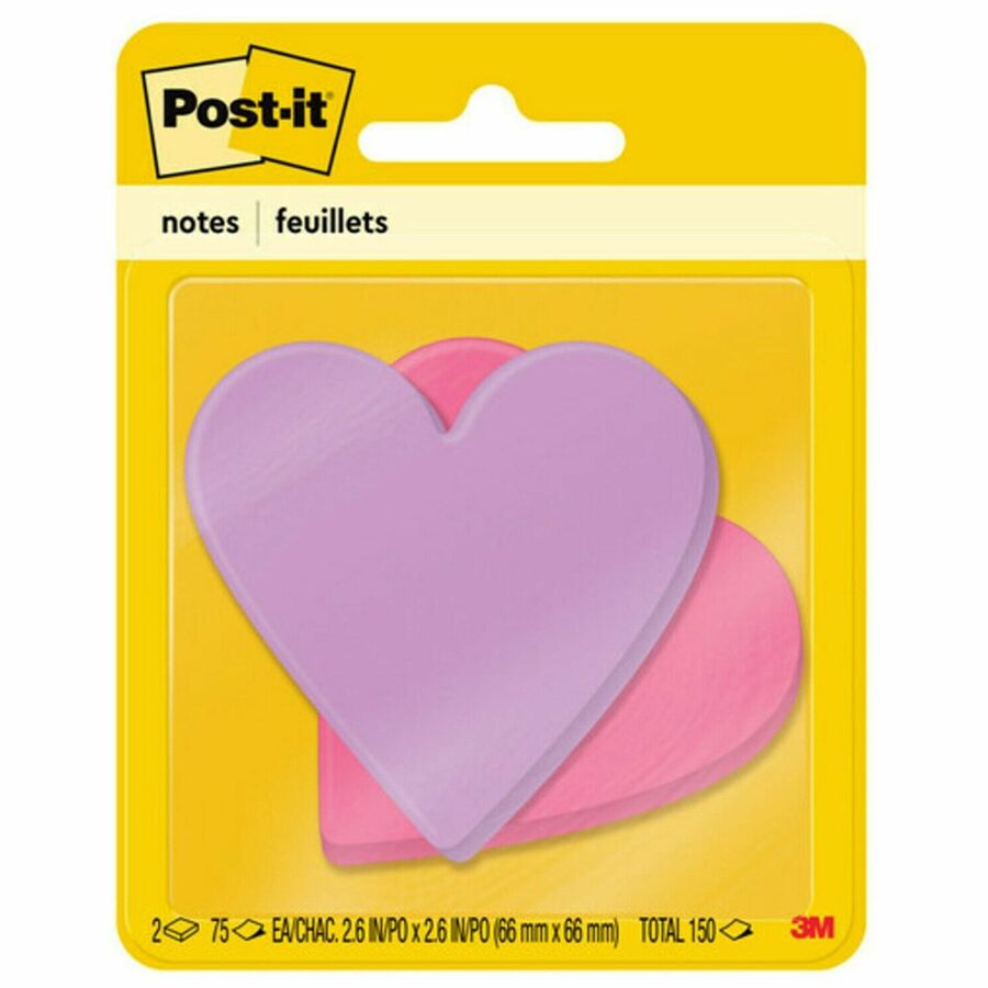 Show your friends some love with a sweet note. Post-it® Super Sticky Notes in Star and Heart Shapes
