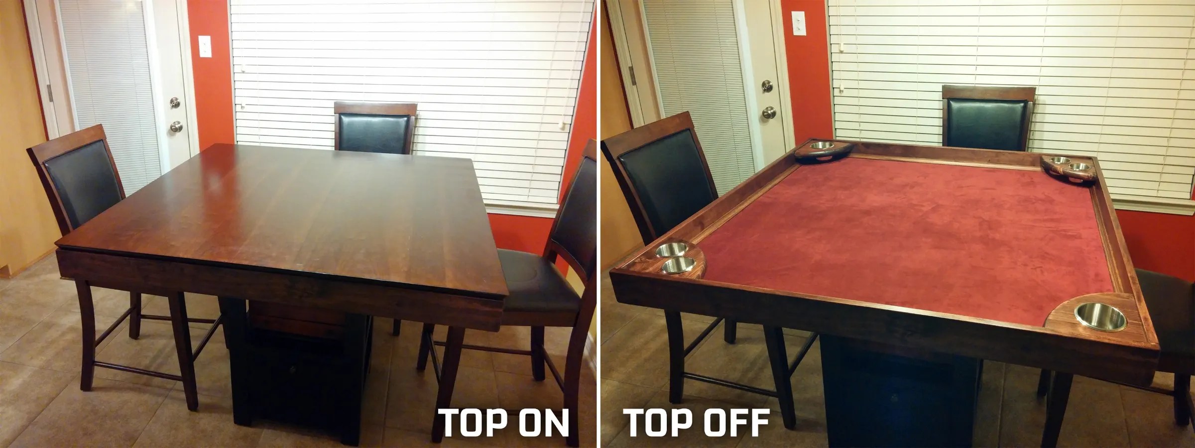 My girlfriend and i built an easily removable table topper to give us a nicer board gaming experience and increase the size of our playing space. Diy Game Table Conversion 14 Steps With Pictures Instructables