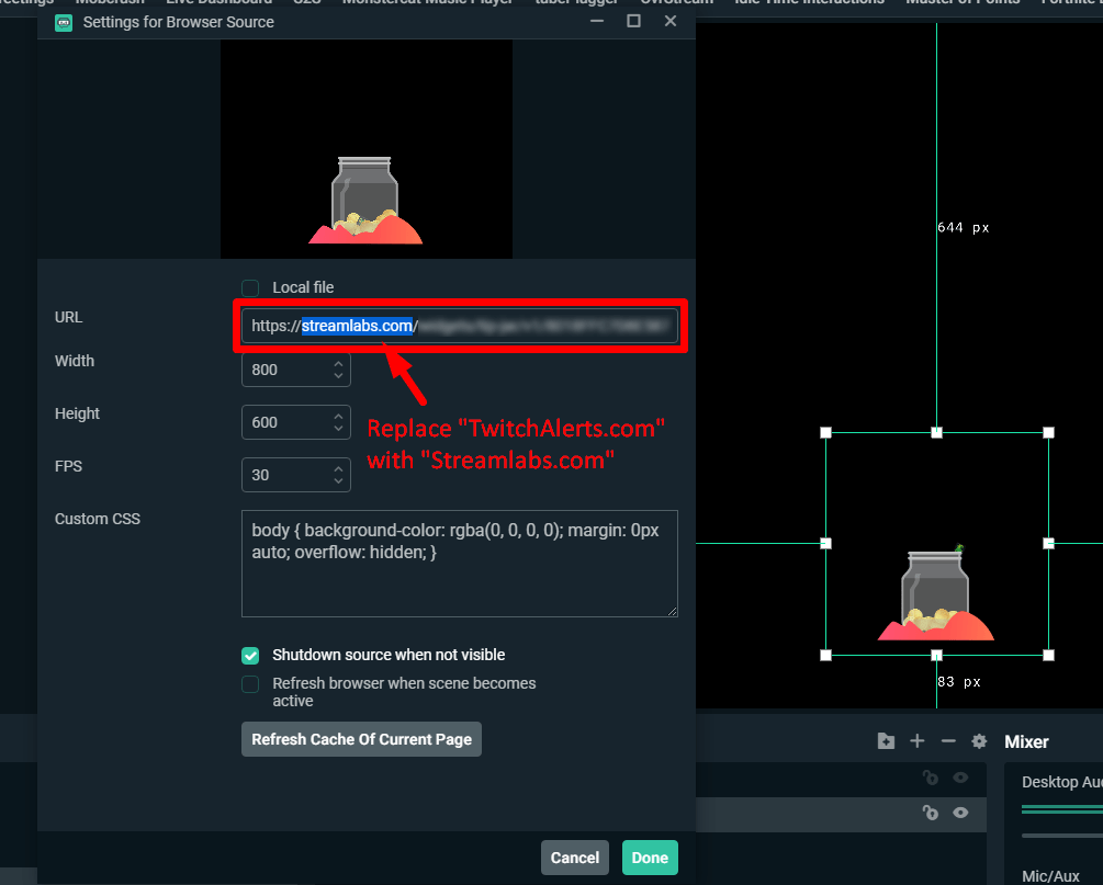 The widget configuration will open in the edge browser. How to Update Your Widget URL's from TwitchAlerts.com to