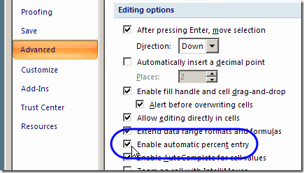 · select the cells containing numbers and press ctrl + . Data Validation Percentage Retry Contextures Blog