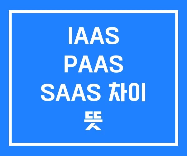 IAAS PAAS SAAS 차이 뜻