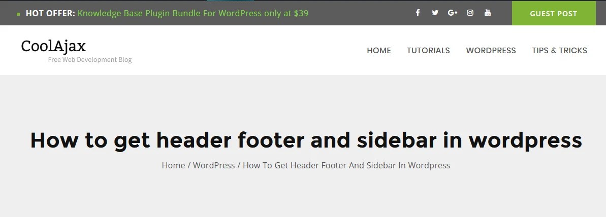 How can i use a specific footer on one specific footer, while all other pages are using other footer? How to get header footer and sidebar in wordpress