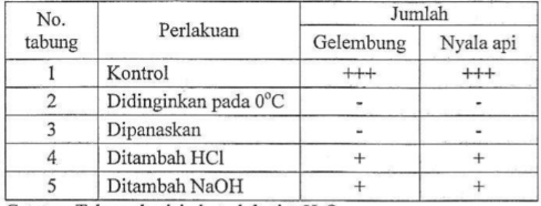 Perhatikan data hasil percobaan enzim katalase ber&hellip;
