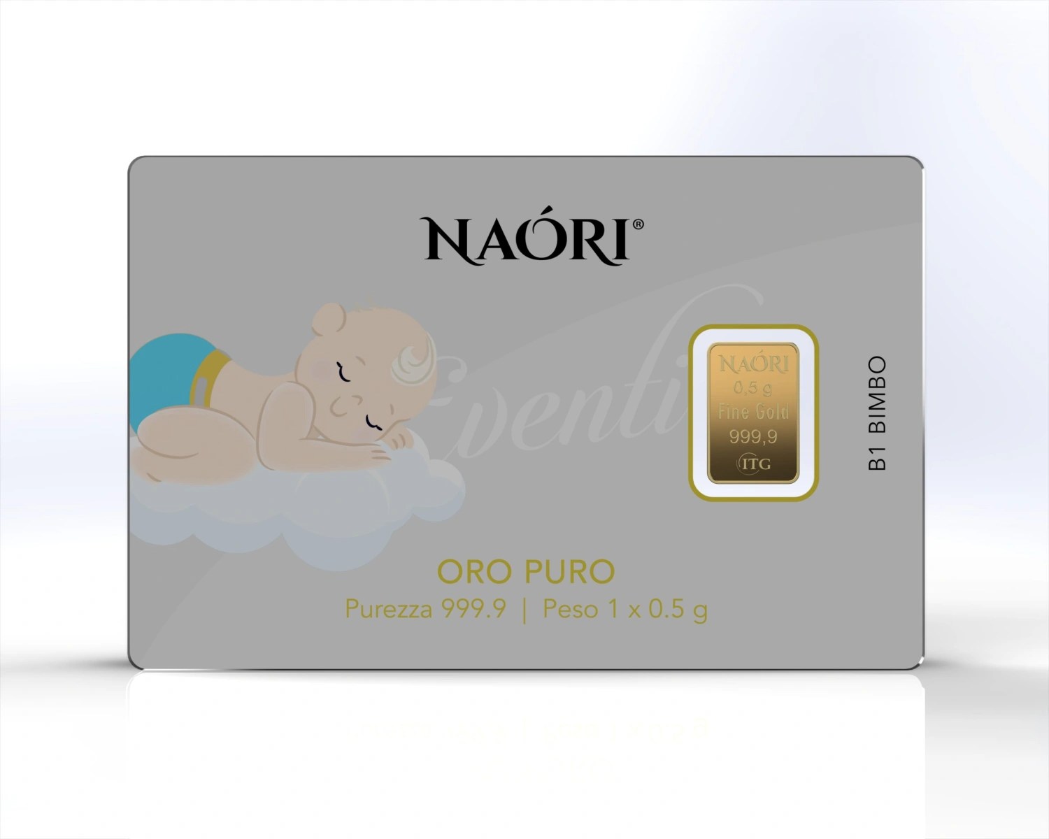 Lingotto Da 0 5 Grammi Naori Oro 24k 999 9 Bimbo Prodotto Blisterato Corredato Di Astuccio E Garanzia Cosmo Gioielli