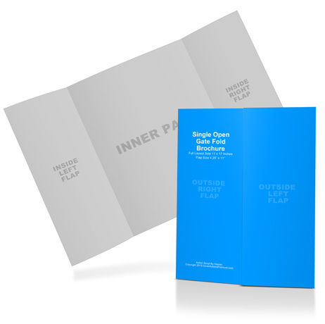Despite the growing popularity of online marketing initiatives, brochures are an integral part of the traditional . 11x17 Gate Fold Brochure Mockup | Cover Actions Premium