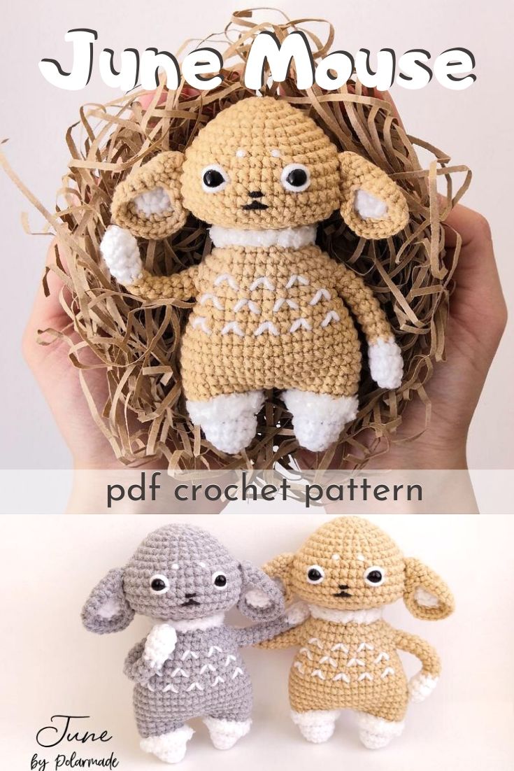 Adorable amigurumi little mouse or bunny pattern. So cute and cuddly, makes a perfect little handmade toy for a little one! Easy beginner amigurumi toy crochet pattern! #crochetpattern #amigurumipattern #toypattern #diystuffy #craftevangelist