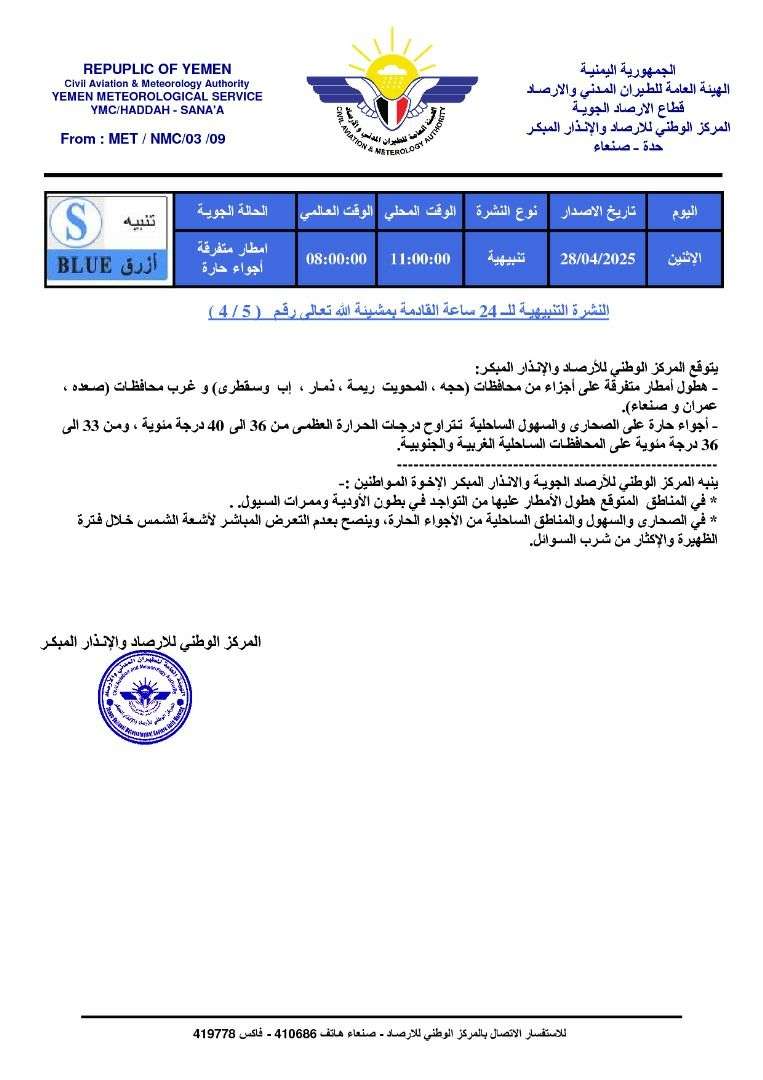 تحذيرات من طقس متقلب سيتركز على هذا المكان