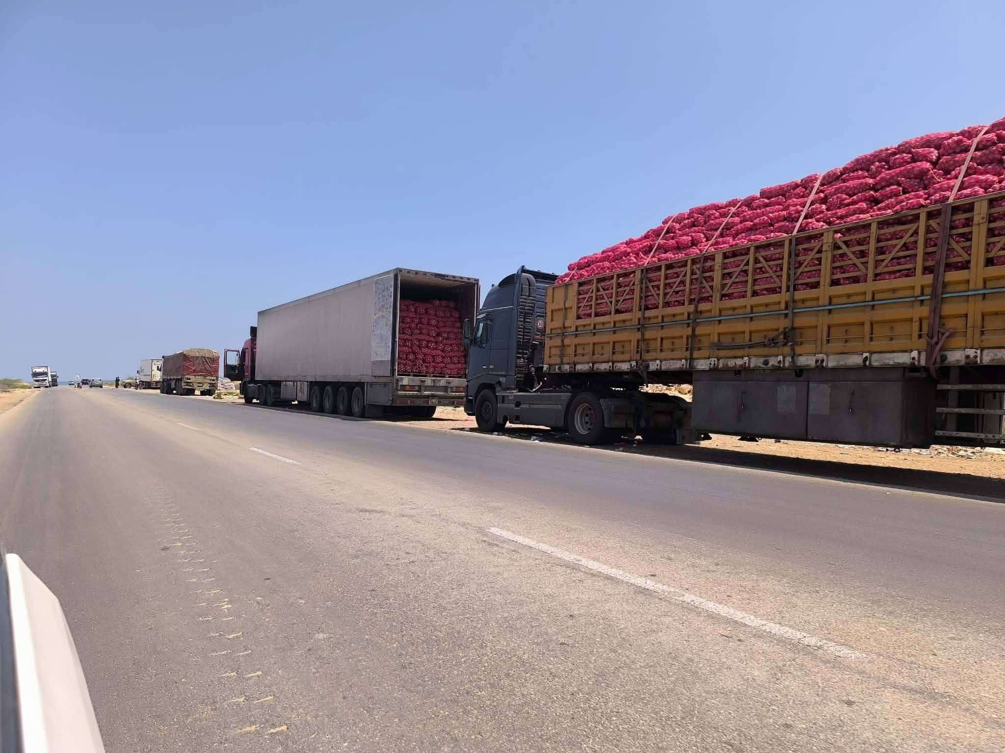 احتجاج قبلي يوقف حركة الشاحنات بالشحر