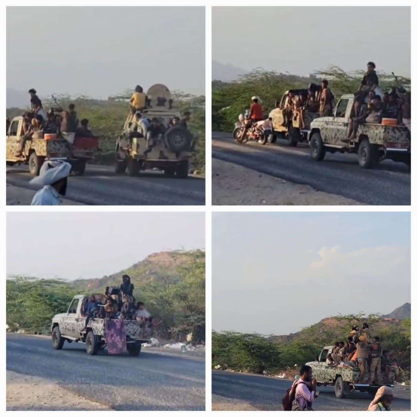 تنفيذاً للتحكيم القبلي.. مشاهد مغادرة اللواء الثالث مغاوير الوازعية ودخول هذه القوات (صور)