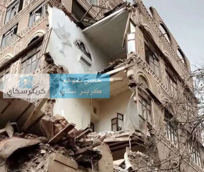 اصابة شخص بانهيار منزل تاريخي في صنعاء