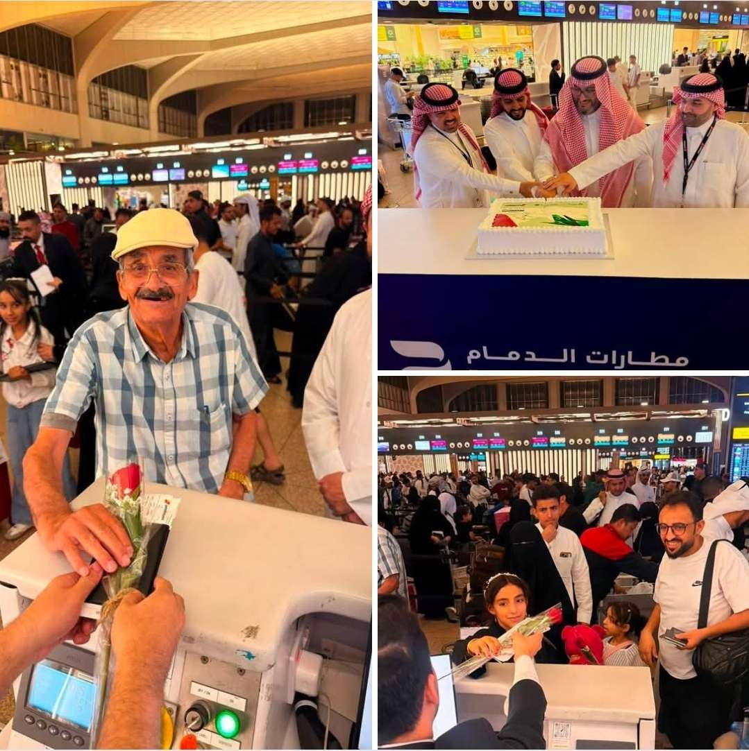 بالورود والكيكة.. طيران عدن تحتفي بمسافري أولى رحلاتها بين الدمام وعدن