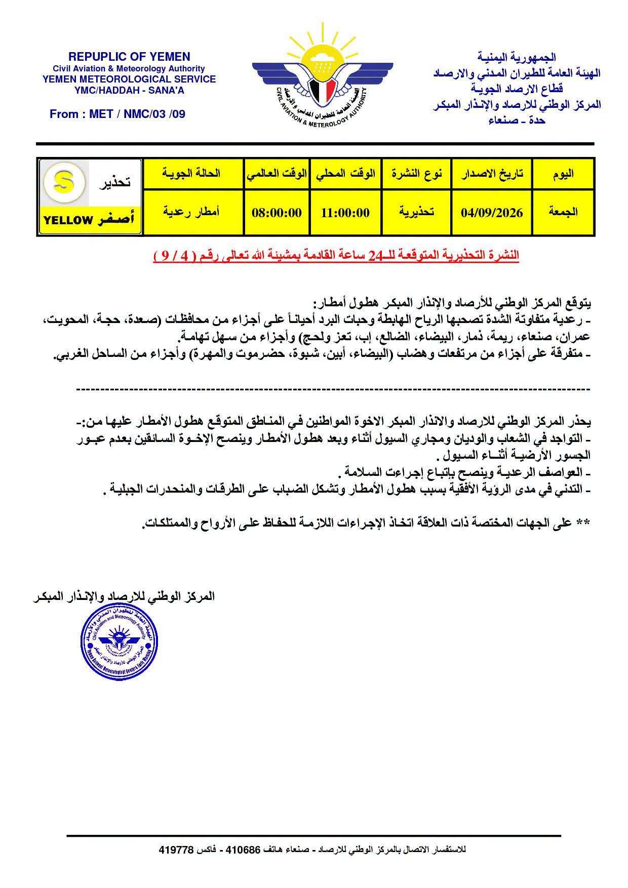تعرف على توقعات الطقس يومنا هذا الجمعة
