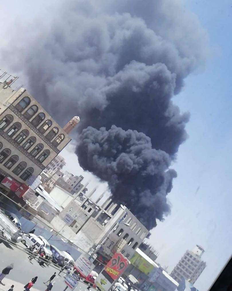 تعرف على سبب الحريق الذي اندلع بصنعاء