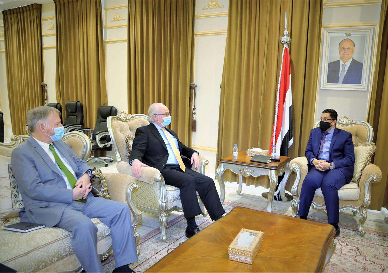 بن مبارك يلتقي المبعوث الأمريكي الى اليمن