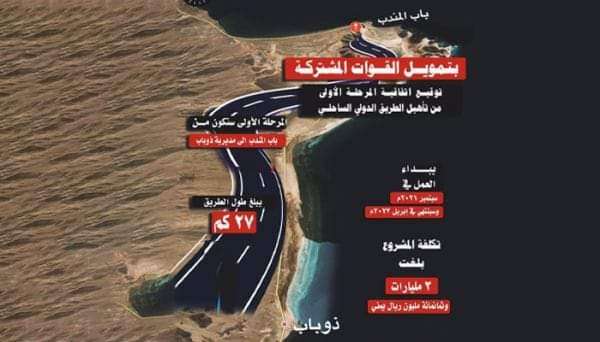 السلطة المحلية بمديرية ذوباب بالساحل الغربي تشكر قيادة القوات المشتركة على دعمها لتأهيل الطريق الدولي